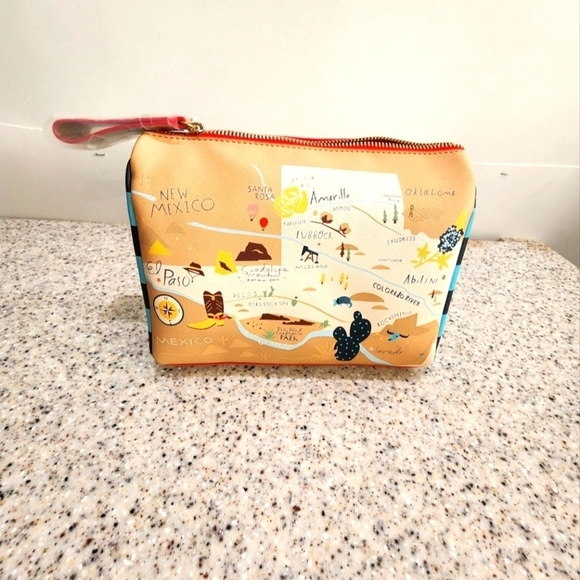 Spartina 449 Texas Theme Make-up bag/Pouch NWT - Picture 1 of 5